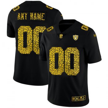 Las Vegas Raiders Custom Men's Nike Leopard Print Fashion Vapor Limited NFL Jersey Black