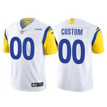 Men's Los Angeles Rams Active Player Custom 2021 White Vapor Untouchable Limited Alternate Stitched NFL Jersey