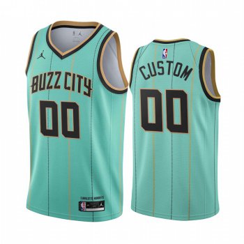 Men's Nike Hornets Custom Personalized Mint Green NBA Swingman 2020-21 City Edition Jersey
