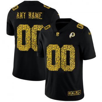 Washington Redskins Custom Men's Nike Leopard Print Fashion Vapor Limited NFL Jersey Black