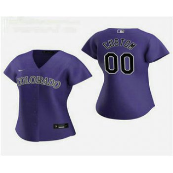 Women's Custom Colorado Rockies 2020 Purple Alternate Nike Jersey