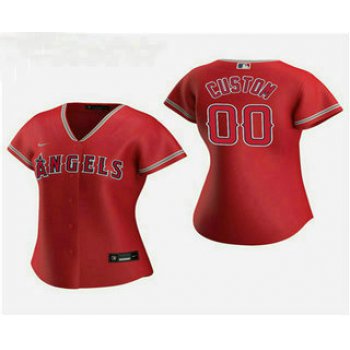 Women's Custom Los Angeles Angels 2020 Red Alternate Nike Jersey