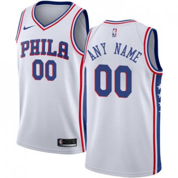Women's Customized Philadelphia 76ers Swingman White Nike NBA Association Edition Jersey