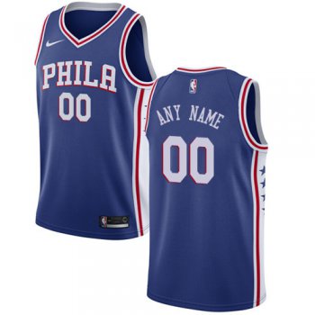Youth Customized Philadelphia 76ers Swingman Blue Nike NBA Icon Edition Jersey