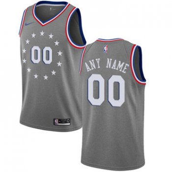 Youth Customized Philadelphia 76ers Swingman Gray Nike NBA City Edition Jersey