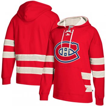 Canadiens Red Men's Customized All Stitched Hooded Sweatshirt