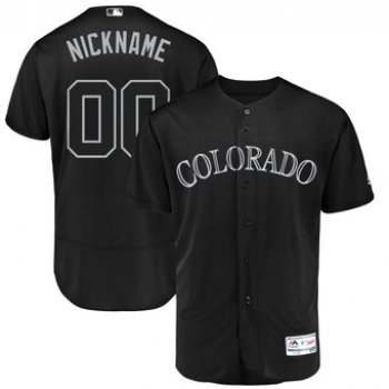 Colorado Rockies Majestic 2019 Players' Weekend Flex Base Authentic Roster Custom Black Jersey