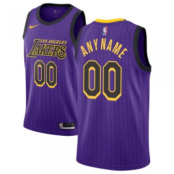Men's Los Angeles Lakers Authentic Purple City Edition Nike NBA Customized Jersey