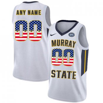 Murray State Racers Customized White USA Flag College Basketball Jersey