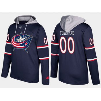 Adidas Blue Jackets Men's Customized Name And Number Navy Hoodie