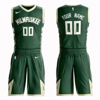 Bucks Green Men's Customized Nike Swingman Jersey(With Shorts)