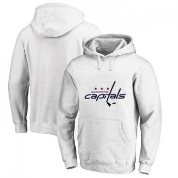 Washington Capitals White Men's Customized All Stitched Pullover Hoodie