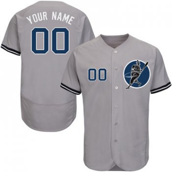 Yankees Gray Men's Customized Flexbase New Design Jersey