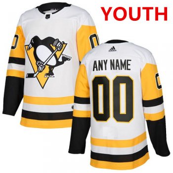 Youth Adidas Pittsburgh Penguins NHL Authentic White Customized Jersey