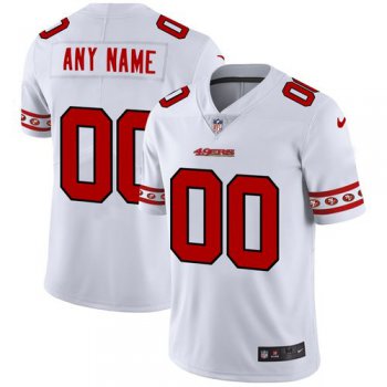 Men's San Francisco 49ers Custom Nike White Team Logo Vapor Limited NFL Jersey