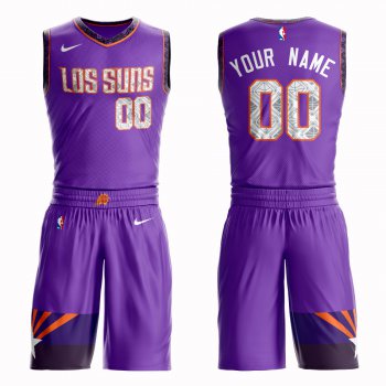 Suns Purple Men's Customized Nike Swingman Jersey(With Shorts)