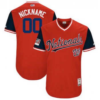 Men's Washington Nationals Majestic Red 2018 Players' Weekend Authentic Flex Base Custom Jersey