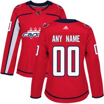 Women's Adidas Washington Capitals Customized Authentic Red Home NHL Jersey