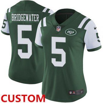Women's Custom Nike New York Jets Green Team Color Stitched NFL Vapor Untouchable Limited Jersey