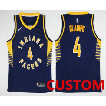 Custom Men's Indiana Pacers New Navy Blue 2017-2018 Nike Swingman Stitched NBA Jersey