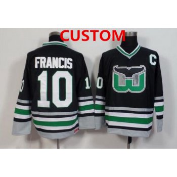 Mens Hartford Whalers Customized Black Throwback Jersey