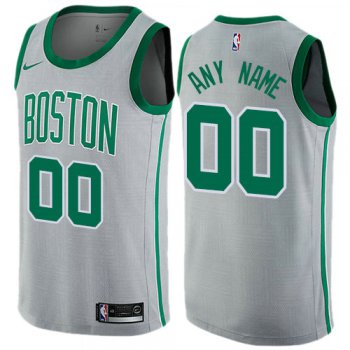 Men's Nike Boston Celtics Customized Swingman Gray NBA City Edition Jersey