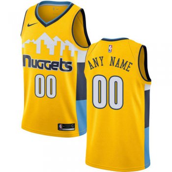 Men's Nike Denver Nuggets Customized Authentic Gold Alternate NBA Statement Edition Jersey