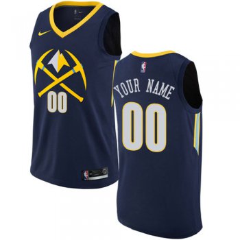 Men's Nike Denver Nuggets Customized Swingman Navy Blue NBA City Edition Jersey