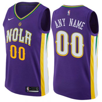 Men's Nike New Orleans Pelicans Customized Authentic Purple NBA City Edition Jersey