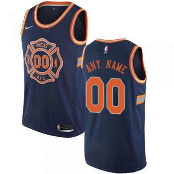 Men's Nike New York Knicks Customized Swingman Navy Blue NBA City Edition Jersey