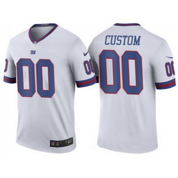 Men's New York Giants White Custom Color Rush Legend NFL Nike Limited Jersey