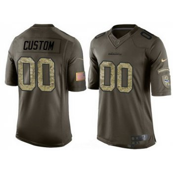 Men's Seattle Seahawks Custom Olive Camo Salute To Service Veterans Day NFL Nike Limited Jersey