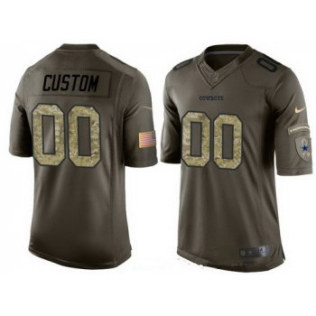 Youth Dallas Cowboys Custom Olive Camo Salute To Service Veterans Day NFL Nike Limited Jersey