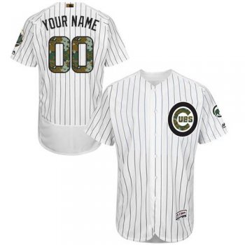 Mens Chicago Cubs 2016 Memorial Day Fashion White Customized Flexbase Majestic MLB Collection Jersey