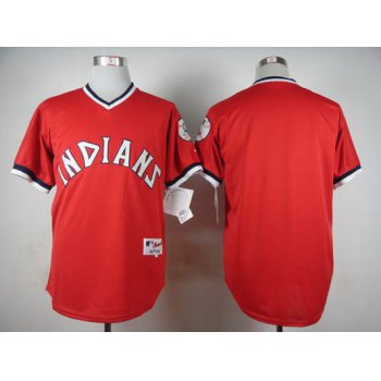 Men's Cleveland Indians Customized 1974 Turn Back The Clock Red Jersey