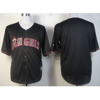 Men's LA Angels of Anaheim Customized 2012 Black Fashion Jersey