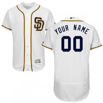 Mens San Diego Padres White Customized Flexbase Majestic MLB Collection Jersey