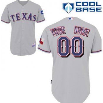 Men's Texas Rangers Customized Gray Jersey