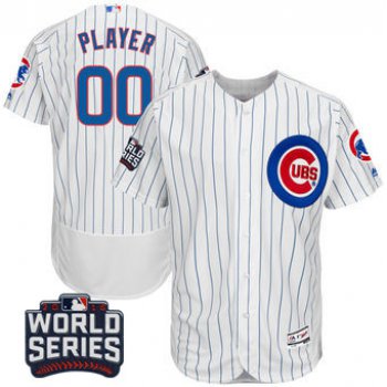 Men's Chicago Cubs Majestic White 2016 World Series Bound Home Custom Authentic Flex Base Jersey
