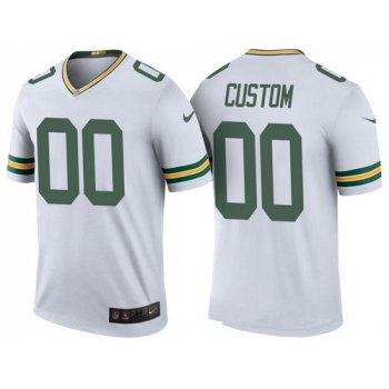 Men's Green Bay Packers White Custom Color Rush Legend NFL Nike Limited Jersey