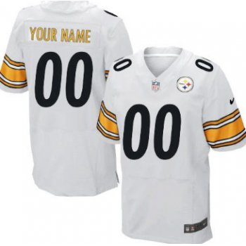 Men's Nike Pittsburgh Steelers Customized White Elite Jersey