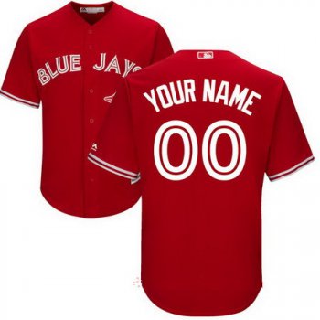 Men's Toronto Blue Jays Scarlet Red Custom Stitched MLB 2017 Majestic Cool Base Jersey