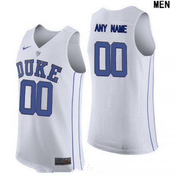 Men's Duke Blue Devils Custom Nike Performance Elite College Basketball Jersey - White