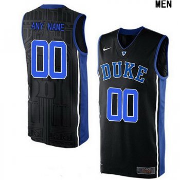 Men's Duke Blue Devils Custom V-neck College Basketball Nike Elite Jersey - Black