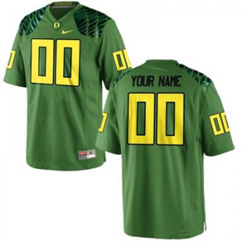 Men's Oregon Ducks 2015 Nike Apple Green Alternate Custom Game Football Jerse