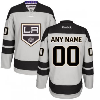 Youth Los Angeles Kings Gray Alternate Custom Stitched NHL Reebok Hockey Jersey