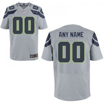 Men's Seattle Seahawks Nike Gray Customized 2014 Elite Jersey