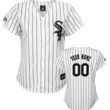 Kids' Chicago White Sox Customized White With Black Pinstripe Jersey