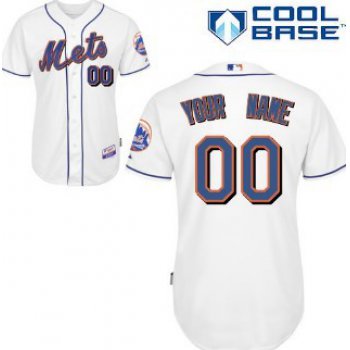 Kids' New York Mets Customized White Jersey