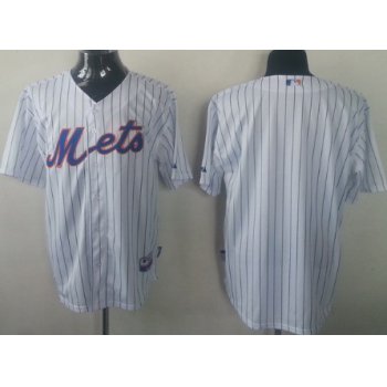Kids' New York Mets Customized White Pinstripe Jersey